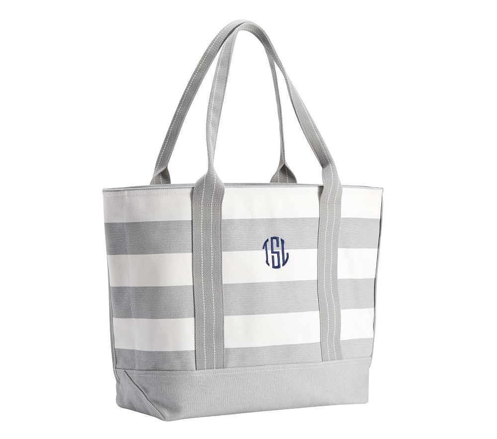 Mark & Graham x pbk Grey Rugby Stripe Family Tote
